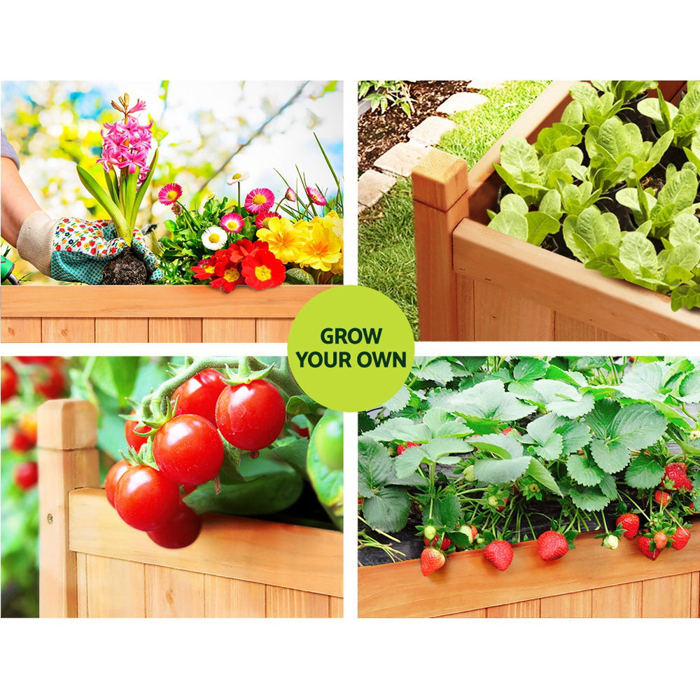 Raised Wooden Planter Box