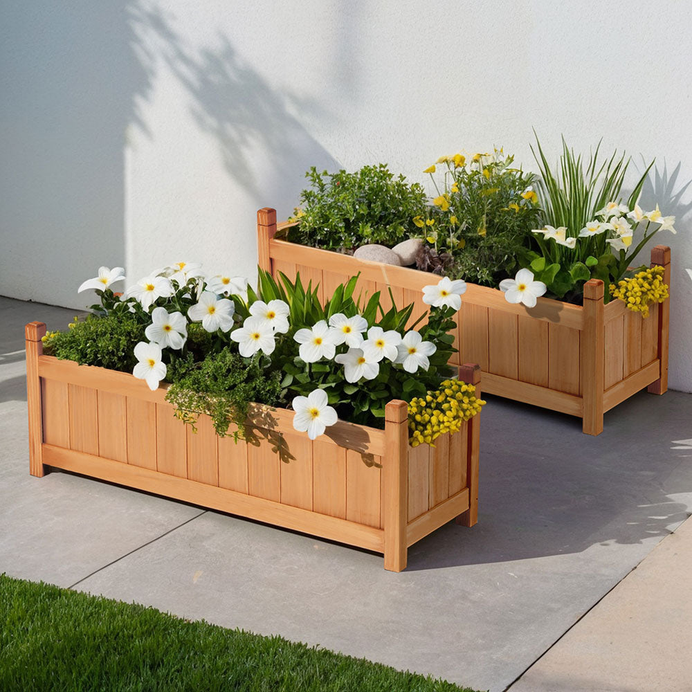 Raised Wooden Planter Box